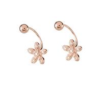 IMINI CZ Flower Dangle Ball Half Small Piercing Hoop Stud Earrings for Women Girls Sterling Silver Crystal Drop Front Back Huggie Hoops Tragus Curved Barbell Daith Rook Ear Body Ring 20G (Rose Gold)