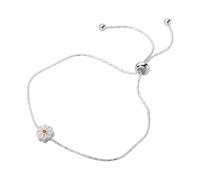 IMINI Dainty Daisy Chain Bracelet for Women Girls - Silver Plated Adjustable Charm, Delicate Sunflower Minimalist Jewellery Gift for Her, Birthday Valentine Graduation Present
