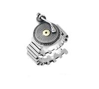 IMINI DJ Music Vinyl Disc Maker Personalized Statement Ring Open Band Adjustable Extendable Knuckle Middle Finger Comfort Fit Bands Fashion Trends Style Hip Hop Jewelry for Men Women Gift Boyfriend