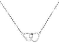 IMINI Interlock Heart Sterling Silver Pendant Necklace for Women Teen Girls Dainty Infinity Eternity Love Choker Cute Initial Love Adjustable Chain Jewelry Gifts