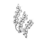 IMINI Rhinestone Leaf Climber Wrap Finger Band for Women Girls CZ Crystal Elegant Flower Open Layered Statement Rings Promise Engagement Rings Wedding Bands Jewelry Gifts