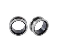 IMINI Two-Tone Hollow Ear Tunnels Gauges for Men Women | Screw Closure Stainless Steel Plugs Expander Body Piercing Jewellery | Hypoallergenic Minimalist Personalized Gift (Silver-black, 5/8"(16mm))
