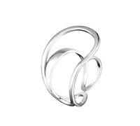 IMINI Unique Layered Statement Ring for Women Girls Exaggerated Adjustable Irregular Big Open Wrap Finger Rings Comfort Fit Fashion Chic Personality Minimalist Jewelry Size 7-10 (Silvery)