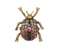 IMINI Vintage Ladybird Brooch for Women and Girls CZ Crystal Insect Beetle Lapel Pins Scarf Clip Badge Corset Brooches for Fabric Dress Accessories, Metal, Cubic Zirconia