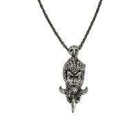 IMINI Wukong Necklace for Men Women Punk Cool Monkey King Pendants Necklaces Statement Fashion Personalized Gift Hip Hop Biker Vintage Jewelry for Friend Dad Bff Link Chain 23 Inch