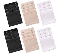 iminoo 6 Pcs Women's Bra extenders 2 Hooks/3 Hooks Bra Extension - black - Free size