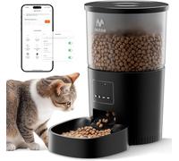 IMIPAW Automatic Cat Feeder, 5G & 2.4G WiFi Auto Dry Pet Food Dispenser with App Control, Programmable Timer, Dual Power Supply, up to 10 Meals per Day, Slow Feeder for Cats & Small Dogs
