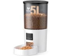 IMIPAW Automatic Cat Feeder, 5L Pet Dry Food Dispenser with Timed Programmable Portion Control, Dual Power Backup, with Desiccant Bag, 1-10 Meals, Easy Set Up, 10 Meals Per Day for Cats and Puppies