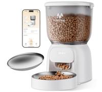 IMIPAW PET Automatic Cat Feeder WiFi: 5G Smart Auto Pet Feeder with App Remote Control- Timed Feeding Cat Food Dispenser with Airtight Lock-Fresh- Easy to Clean& Dual Power Supply with Stainless Bowl