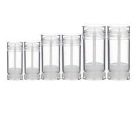 Imirootree 30ml 50ml 75ml Twist-up Deodorant Containers Round Shape Bottom Filling Stick Clear Empty Plastic Refillable Deodorant Bottles Lip Balm Tubes for DIY (Total 6Pcs)