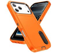 IMIRST Case for Apple iPhone 17 Pro Max 6.9-Inch, 3-in-1 Heavy Duty Fulll Protection Cover With Adjustable Kickstand, Drop-proof Shockproof Ultra-Rugged Case for iPhone 17 Pro Max, SF-Orange+Black