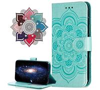 IMIRST Case for Honor 400 5G, PU Leather Wallet Case with Kickstand Card Slots Holder Magnetic Closure Embossed Shockproof Flip Cover for Honor 400 5G. LD Mandala Green