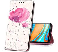 IMIRST Flip Case for Samsung Galaxy A13 5G Faux Leather Wallet Case 3D Pattern Protective Cover with Card Slot Stand Compatible for Samsung Galaxy A13 5G. YB Red Flower