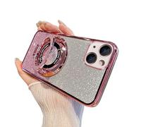 IMIRST Glitter Case for Apple iPhone 2025 Pro Max Transparent Soft Bumper Anti-Scratch with Big Ring Holder Stand Sparkle Bling Girly Women Gradient Phone Cover for iPhone 2025 Pro Max. DS Rose Gold