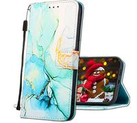 IMIRST Samsung Galaxy A53 5G Phone Cases - Premium Marbling Pattern Leather Phone Case Flip Wallet Protective Case Cover for Samsung Galaxy A53 5G (6.5 Inch). YBD Marble Green