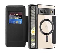 IMIRST Wallet Case for Google Pixel 7A with Card Holder, WD Black