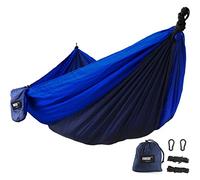 IMISI Hammock Ultra-Light Travel Camping, 450lbs Load Capacity, Breathable, Quick-Drying Portable Parachute Nylon Fabric Hammock Set, Multifunctional Outdoor Indoor Garden Hiking Beach (Blue)
