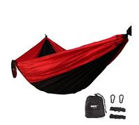 IMISI Hammock Ultra-Light Travel Camping, 450lbs Load Capacity, Breathable, Quick-Drying Portable Parachute Nylon Fabric Hammock Set, Multifunctional Outdoor Indoor Garden Hiking Beach (Red)