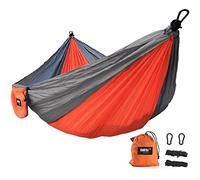 IMISI Hammock Ultra-Light Travel Camping, 450lbs Load Capacity, Breathable, Quick-Drying Portable Parachute Nylon Fabric Hammock Set, Multifunctional Outdoor Indoor Garden Hiking Beach (Orange)