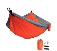 IMISI Hammock Ultra-Light Travel Camping, 450lbs Load Capacity, Breathable, Quick-Drying Portable Parachute Nylon Fabric Hammock Set, Multifunctional Outdoor Indoor Garden Hiking Beach (Orange+Grey)