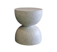 Imitat Terrazzo Small Side Table - Creative Round Coffee Table with Hours Design & Sto - Modern Wind Sle for Living Room, Bedroom, or Office