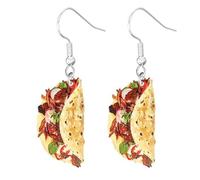 Imitation Food Dangle drop Earrings Hamburger Fries Taco Bread Cookies Earrings, 1, Resin, No Gemstone