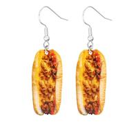 Imitation Food Dangle Earrings Funny Acrylic Hamburger Bread Fried Chicken French Fries Earrings for Women, Acrylic, acrylic