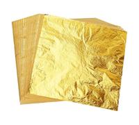 Imitation Gold Foil Paper, 100 Sheets Gold Leaf Sheets Metallic Gold Foil Gilding Crafting for Handicrafts DIY Nails Decoration Frames Painting Arts Furniture (14x14cm)