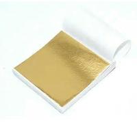 Imitation Gold Foil Sheets， Gold Foil Transfer Sheets 8x8.5cm Multicolor 100 Pcs for DIY Crafts Gilding Nail Art(Shallow Gold)