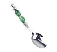 Imitation Jades Acrylic Beaded Utensils with Stainless Steel Head Ideal for Party Travel and Restaurant Use Elegant Coffeeshop Utensils