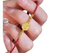 Imitation Jades Beaded Good Luck Wealth Handchain For Women Fashionable Woven Red Cord Wristchain Wrist Jewelry Attracting Career