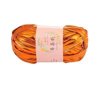 Imitation Leather Crochet Yarn Novel Functional Sewing Magic Color DIY Hand Knitting Shiny for Cushion Yarn Ball for T-Shirt Crochet Kits for Beginners Adults(Orange)