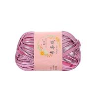 Imitation Leather Crochet Yarn Novel Functional Sewing Magic Color DIY Hand Knitting Shiny for Cushion Yarn Ball for T-Shirt Crochet Kits for Beginners Adults(Pink)