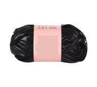 Imitation Leather Yarn 100g Shiny Imitation Leather Crochet Yarn Magic Color DIY Hand Knitting Ball for Bag Blanket Cushion T-Shirt(Black)