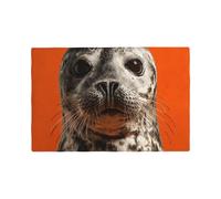 Imitation Linen Sea Lions Placematï¼Œ 4-Piece Heat-Resistant Kitchen Placemat, Restaurant Decoration Printed Placemat.