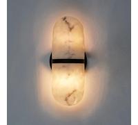 Imitation Marble Wallp, Modern Natural Resin Wall Sconce,Textures Stwall Fixture, Marbled Resin Wall Mount Light for Entryway, Hallway, Bedroom, Liviroom/Matte Black/a