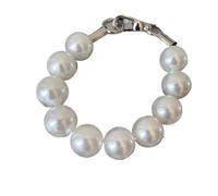 Imitation Pearl Big Dog Collar ,Lightweight Necklace For Large Dogs Stainless Steel Rope, Girl Pet Wedding Accessories(1,48cm(18.9inch))