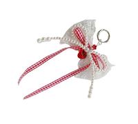 Imitation Pearl Lace Bowknot Bag Accessories Portable Design Fashion Accessories Sweet Style Lover Pearl Lace Bowknot Bag Charm, フリーサイズ
