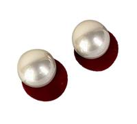 Imitation Pearl Stud Earrings Vintage Leopard Flocked Art Autumn Winter Fashion Accessory Daily Wear Retro Animal Print Pearl Earrings