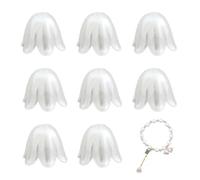 Imitation Pearls - Flower Spacer Beads 100 Pieces | Faux Pearl Bulk | Small Sewing Beads, Fake White for Crafts (Acrylic/Paint, 11x9mm),