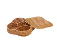 Imitation Rattan Fruit Storage Tray Divider Fruit Display Baskets For Stable Display In Homes And Dining Area Divided