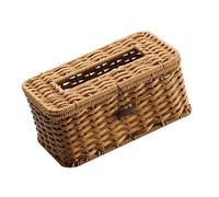 Imitation Rattan Rectangular Tissue Box Covers Napkin Dispenser Decorative Woven Paper Towel Holder For Home And Office Office Tissue Dispenser