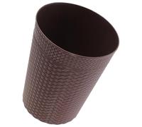 Imitation Rattan Trash Bin PP Coffee for Paper Waste Office | Lidless Large Opening, Stable Structure, Reusable Storage for Recyclables, Students and Workers