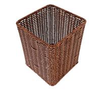 Imitation Rattan Waste Basket Large Capacity Plastic Open Top Coffee | Stable Structure, Elegant Design, Living Room and Kitchen Use, Versatile Indoor Storage for Everyday Waste
