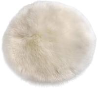 Imitation Sheepskin Round Chair Pad With Cushion - Dining Room Desk Seat Cover for Computer and Office - Fur Area Rugs for Living Room (40cm/16in)
