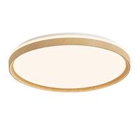 Imitation Wood Grain Ceiling Lights Japanese Style Eye Protection Panel Lamp Modern Circular Ceiling Lighting Fixtures Integrated Installation Canopy Flat Lights for Bedroom Living Room