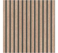 Imitations Acoustic Beige Wood Slat Vinyl Wallpaper Paste the Wall Modern Panel