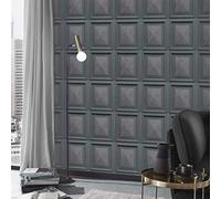 Imitations Marble Wood Panel Effect Wallpaper Grey Erismann 6319-47