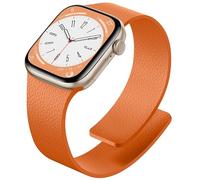 IMIVIO Magnetic Silicone Sport WatchBand Compatible with Apple Watch Bands for Women 44mm 45mm 46mm 40mm 41mm 42mm 38mm, Soft Sport Replacement Strap for iWatch Series 10 9 8 ULTRA 2 7 6 5 SE, Orange