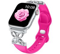 IMIVIO Slim Silicone Band Compatible with Apple Watch Band for Women 44mm 40mm 38mm 41mm 42mm 45mm 46mm 49mm for Men, Stylish Thin Soft Sport Strap for iWatch Series 10 9 8 7 6 5 4 SE Ultra (Rosered)